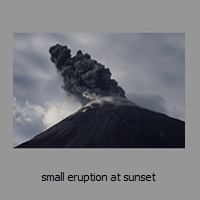 small eruption at sunset